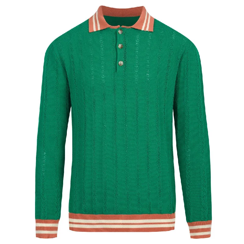 women's tops for those who want to create stylish and put-together outfits without spending a fortuneMen's green vintage 60s knit polo shirt