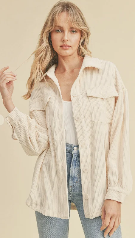 striped women's topsIsabel Cream Corduroy Shirt