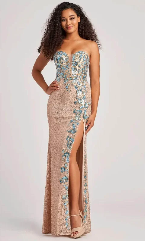 bespoke prom dressesColette By Daphne CL5211 - Strapless Stretch Lace Prom Dress