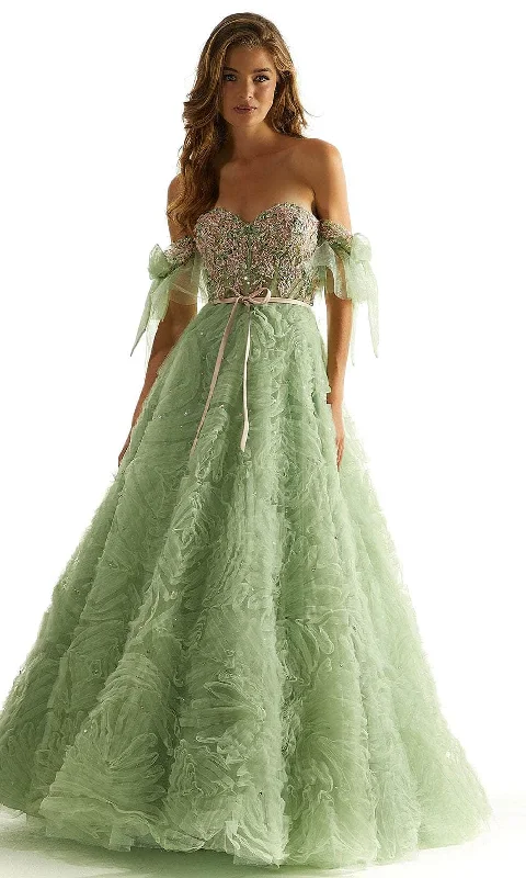 mermaid prom dressesMori Lee 49068 - Floral Ruffle Prom Dress