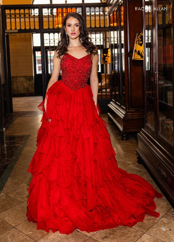 Formal Dress for Art GalleriesStrapless A-line Ruffled Gown by Rachel Allan 70788