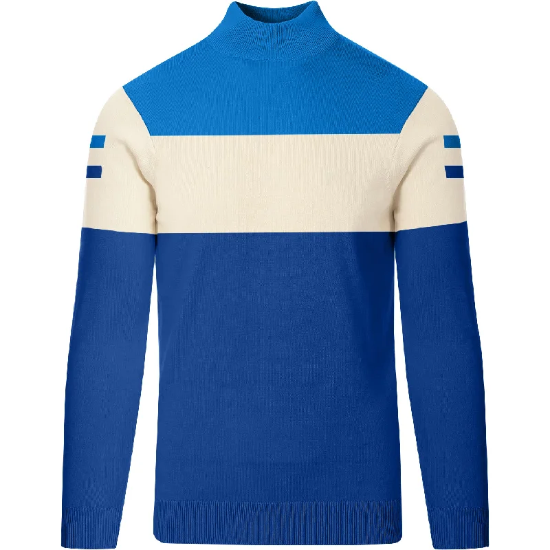 women's tops for those who prefer classic over trendy stylesMen's Blue Racing Jumper Knitted T-Shirt