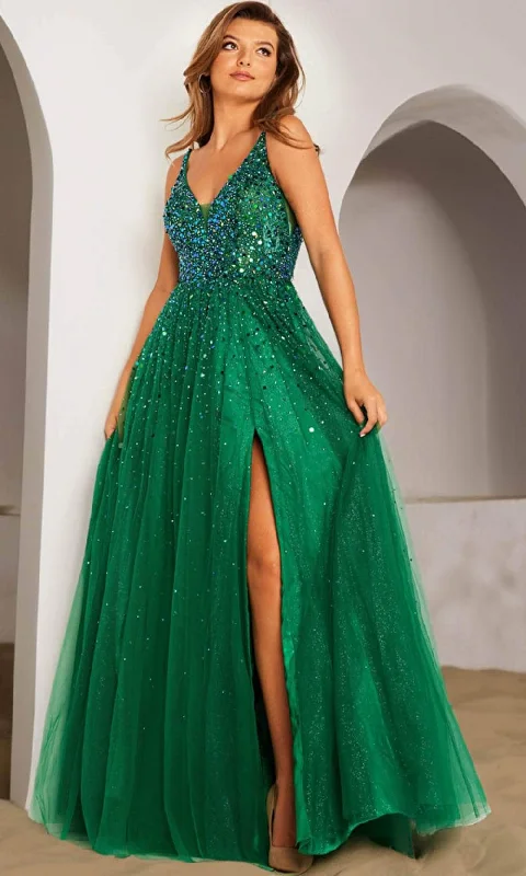 cap sleeve prom dressesJVN by Jovani JVN38437 - Embellished A-line Prom Dress