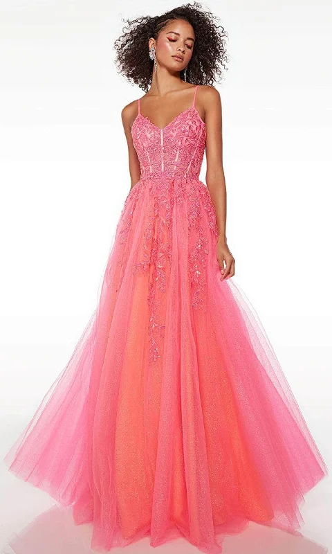 prom dresses for summerAlyce Paris 61514 - Sleeveless Embroidered V-Neck Prom Dress