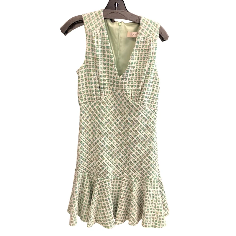 women's spaghetti strap dressesDress Casual Short By Taylor In Green & White, Size: 8