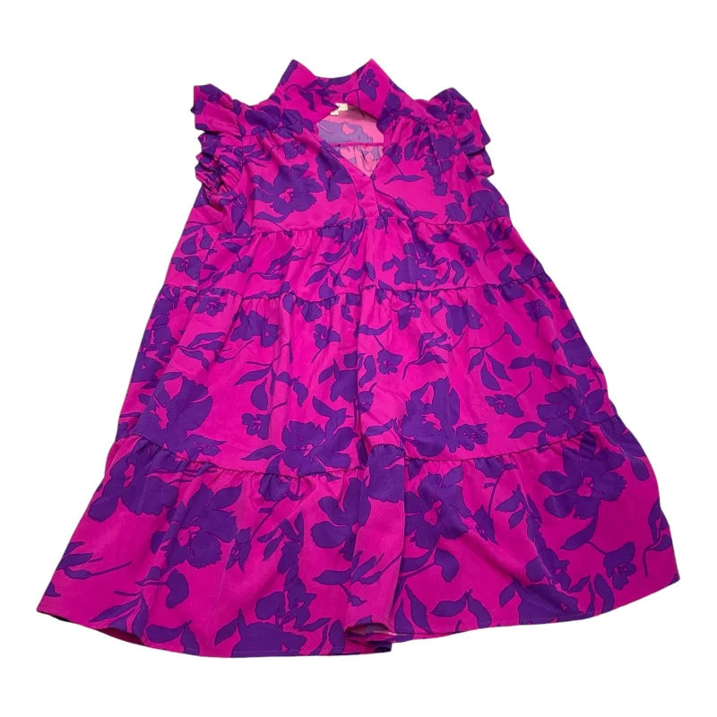 Velveteen DressDress Casual Short By Umgee In Pink & Purple, Size: M